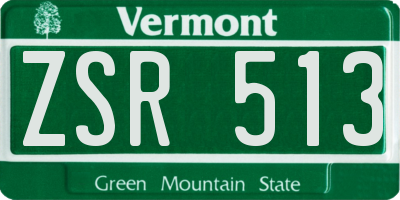 VT license plate ZSR513