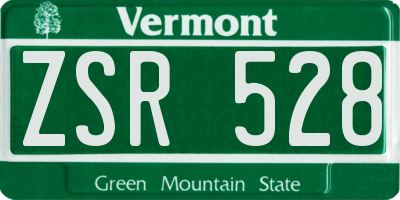 VT license plate ZSR528