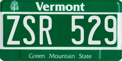 VT license plate ZSR529