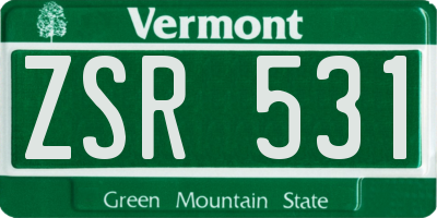 VT license plate ZSR531