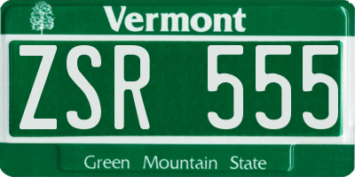 VT license plate ZSR555