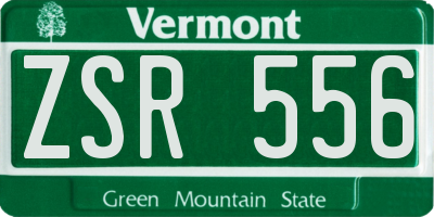 VT license plate ZSR556