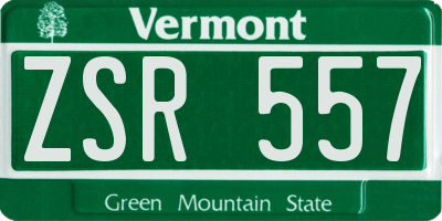 VT license plate ZSR557