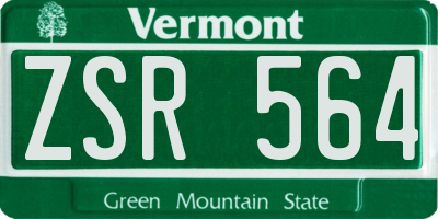 VT license plate ZSR564