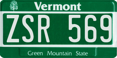 VT license plate ZSR569