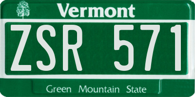 VT license plate ZSR571