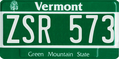 VT license plate ZSR573