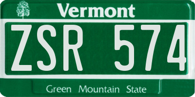 VT license plate ZSR574