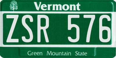 VT license plate ZSR576