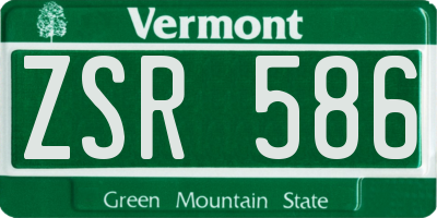 VT license plate ZSR586