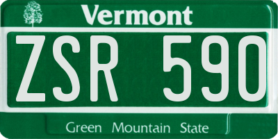 VT license plate ZSR590
