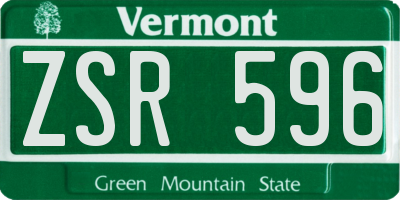 VT license plate ZSR596