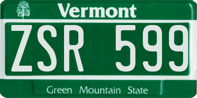 VT license plate ZSR599