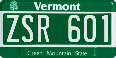 VT license plate ZSR601