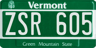 VT license plate ZSR605