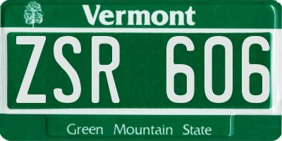 VT license plate ZSR606