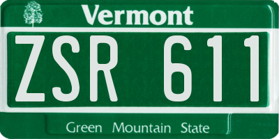 VT license plate ZSR611