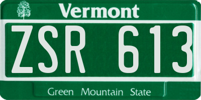 VT license plate ZSR613