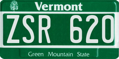 VT license plate ZSR620