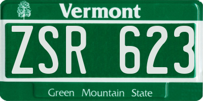 VT license plate ZSR623