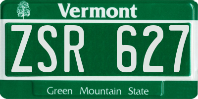 VT license plate ZSR627