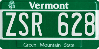 VT license plate ZSR628