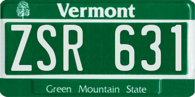 VT license plate ZSR631