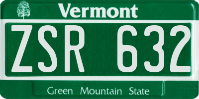 VT license plate ZSR632