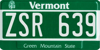 VT license plate ZSR639