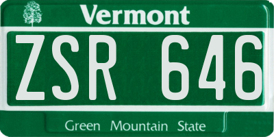 VT license plate ZSR646