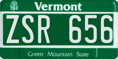 VT license plate ZSR656