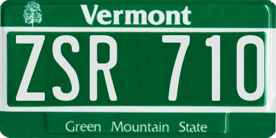 VT license plate ZSR710