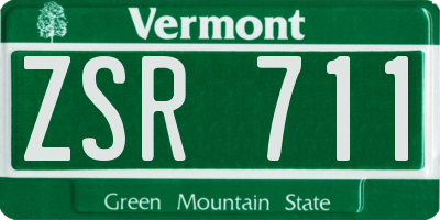 VT license plate ZSR711