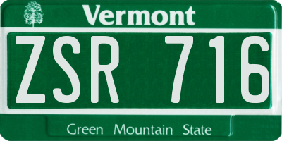 VT license plate ZSR716