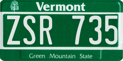 VT license plate ZSR735