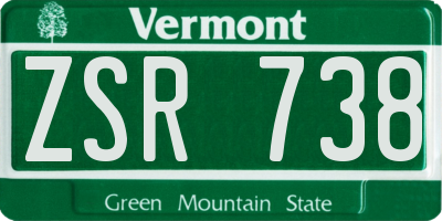 VT license plate ZSR738