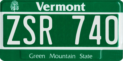 VT license plate ZSR740