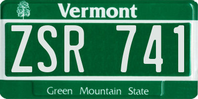 VT license plate ZSR741