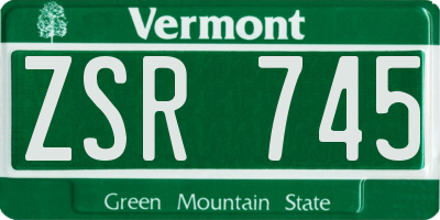 VT license plate ZSR745
