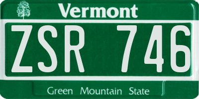 VT license plate ZSR746