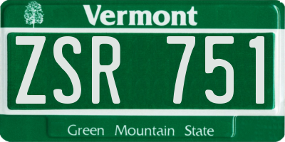 VT license plate ZSR751