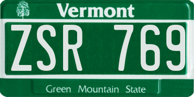 VT license plate ZSR769