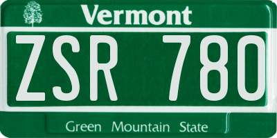 VT license plate ZSR780