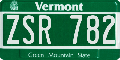 VT license plate ZSR782