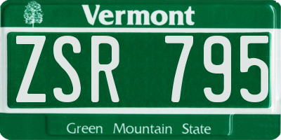VT license plate ZSR795