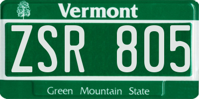 VT license plate ZSR805
