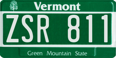 VT license plate ZSR811