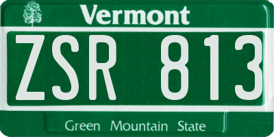 VT license plate ZSR813