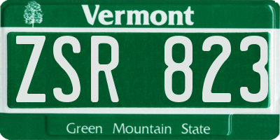 VT license plate ZSR823