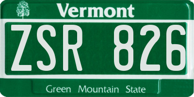 VT license plate ZSR826